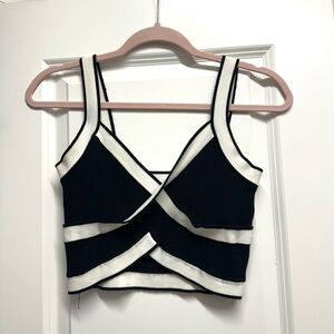 Cider Black and White Crop Top